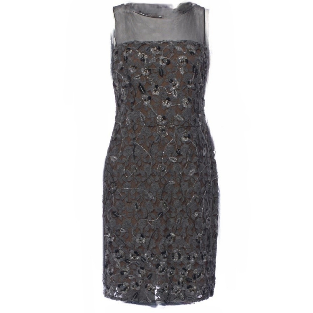 ○$4,000 OSCAR DE LA RENTA GORGEOUS FLOWER BEADED RUNWAY DRESS US 8 M - Picture 6 of 7